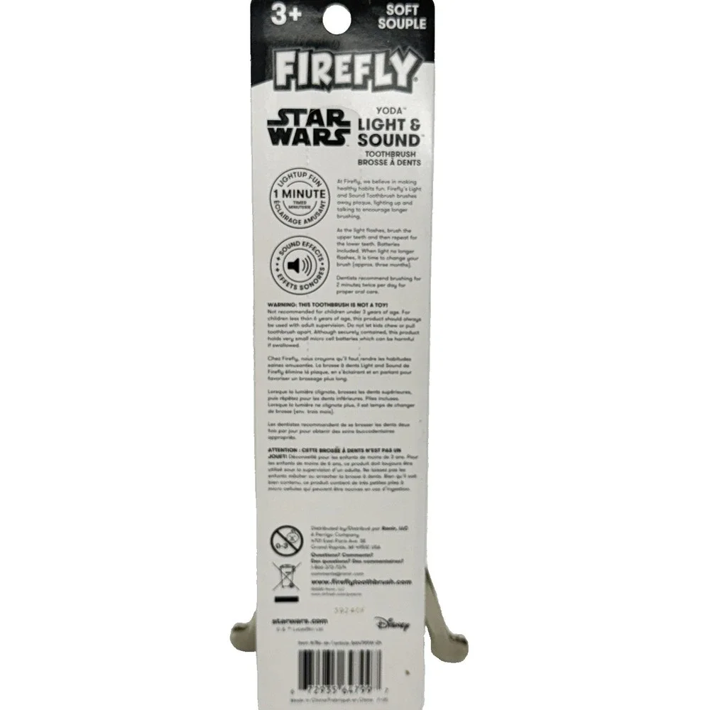 Firefly Kids Soft Toothbrush, Star Wars Lightsaber, Green Yoda Light & Sounds‎